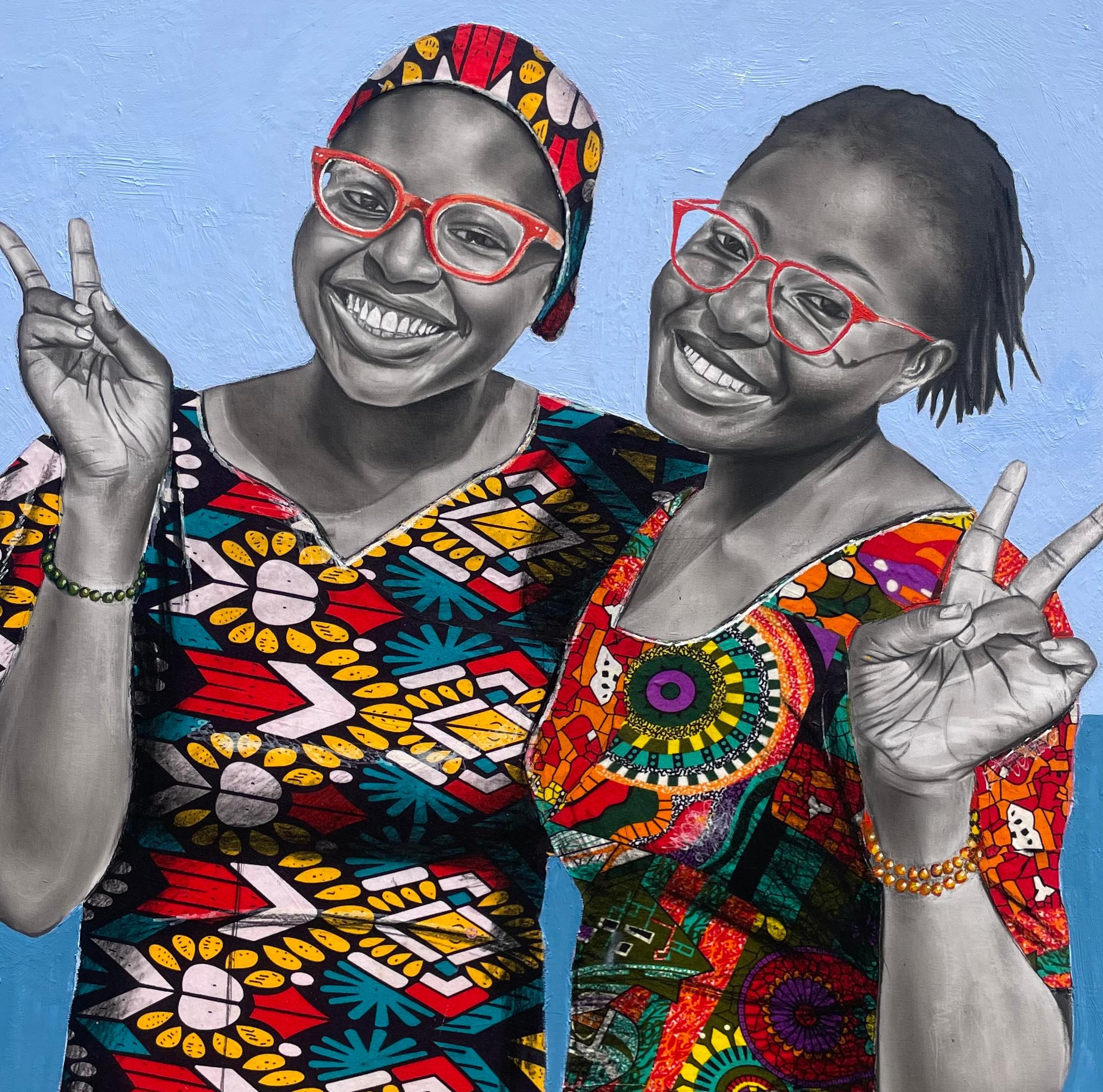 Peace Begins With A Smile - 21st Century Contemporary, Figurative Portrait Women For Sale 1