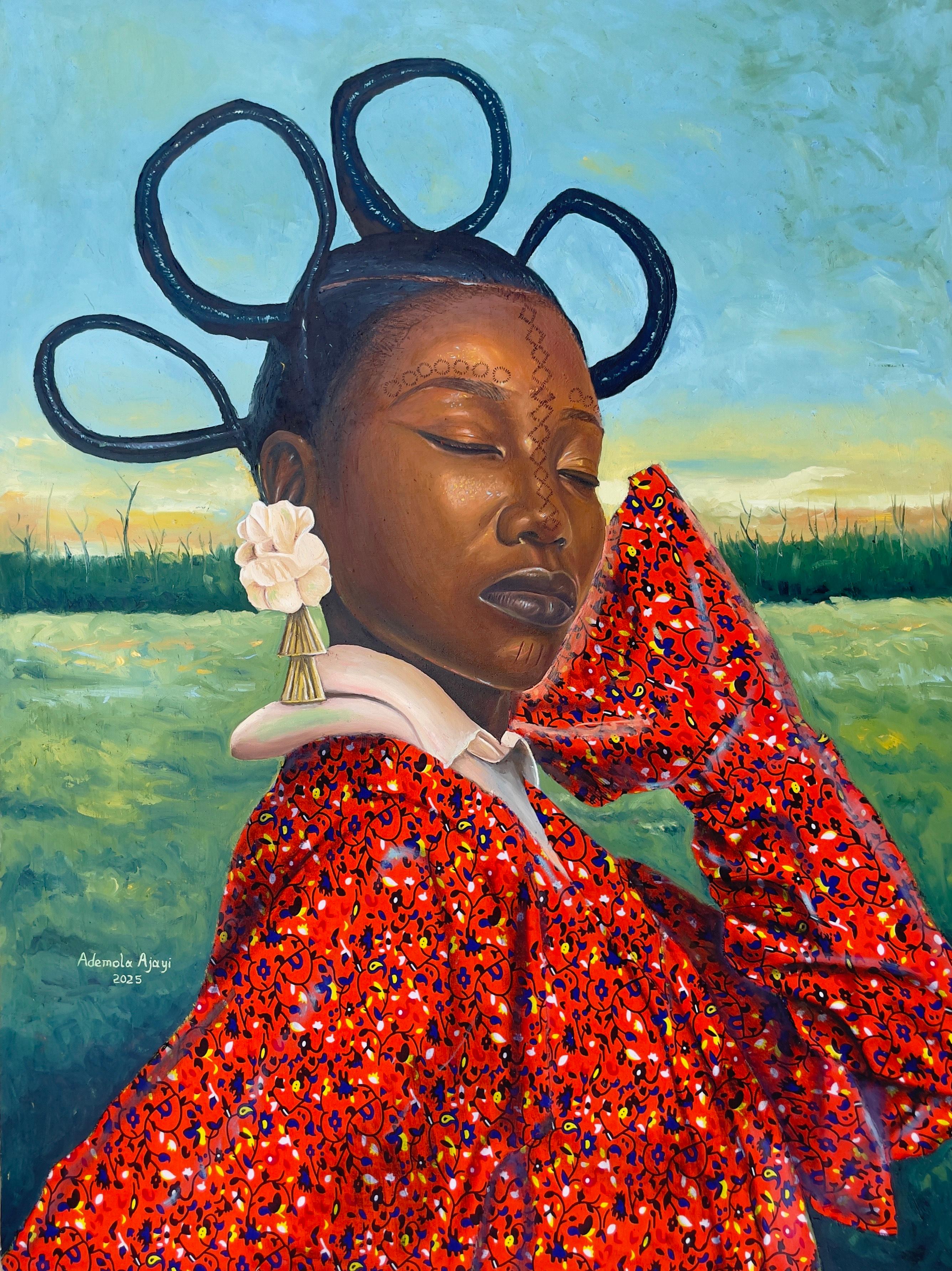 Ademola Clement Ajayi Portrait Painting - Solace of My Native Land - 21st Century, Contemporary, Figurative, Women, Africa