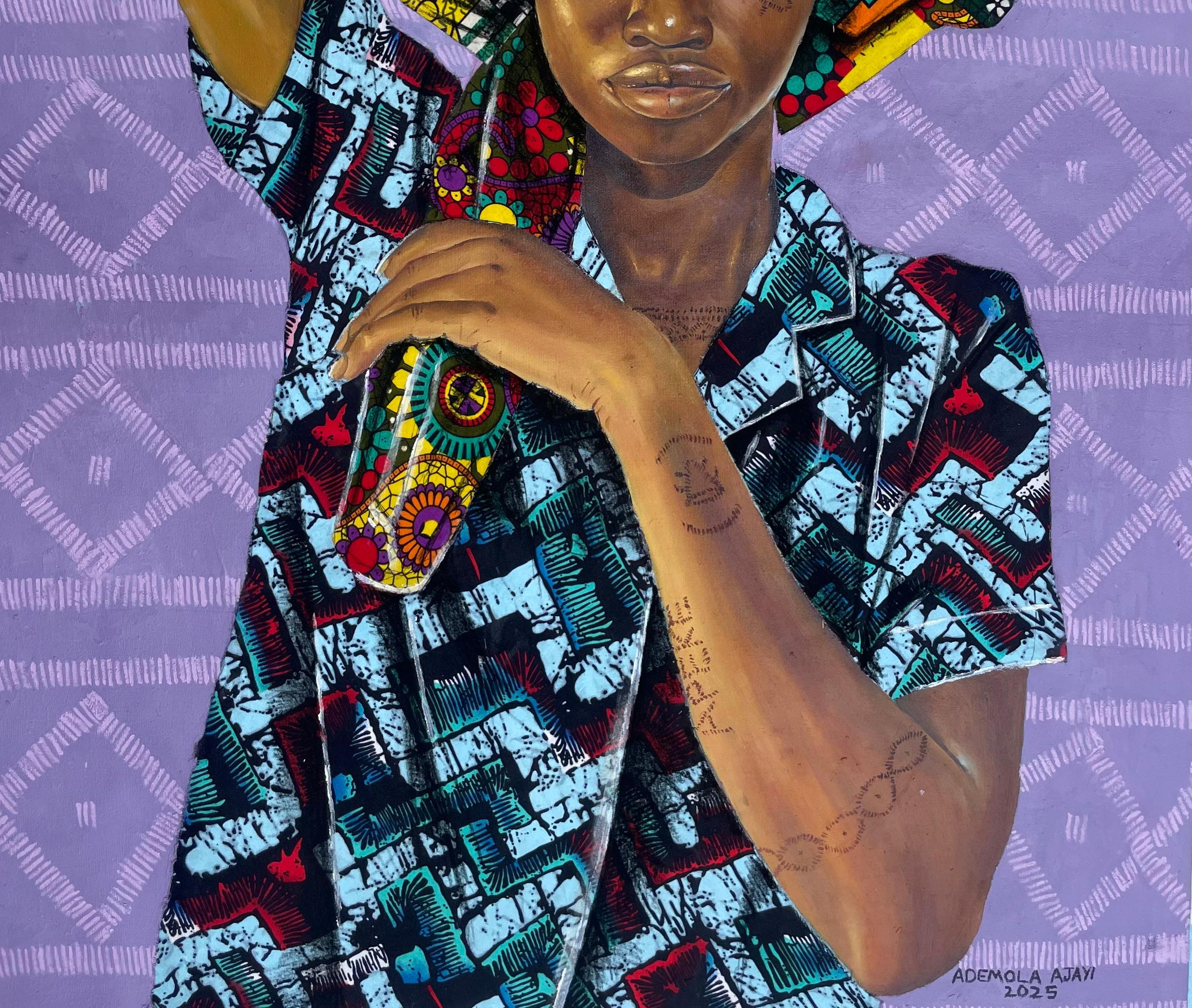 Testamento di solidarietà - 21° secolo, Contemporaneo, Ritratto figurativo, Donna - Painting Moderno di Ademola Clement Ajayi
