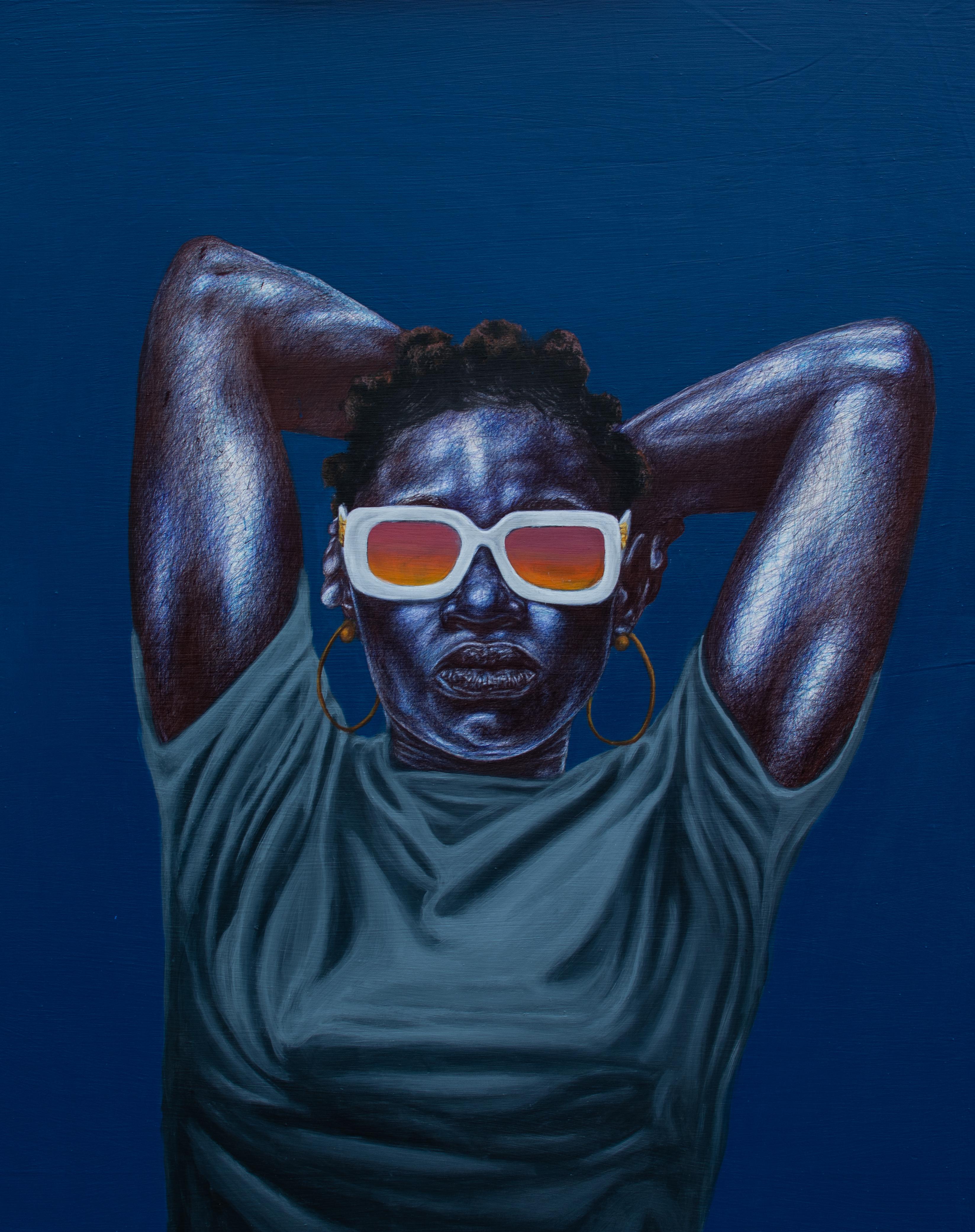 Adeniyi Joshua Adetayo Portrait Painting - Navi, Chilling in Summer Shades
