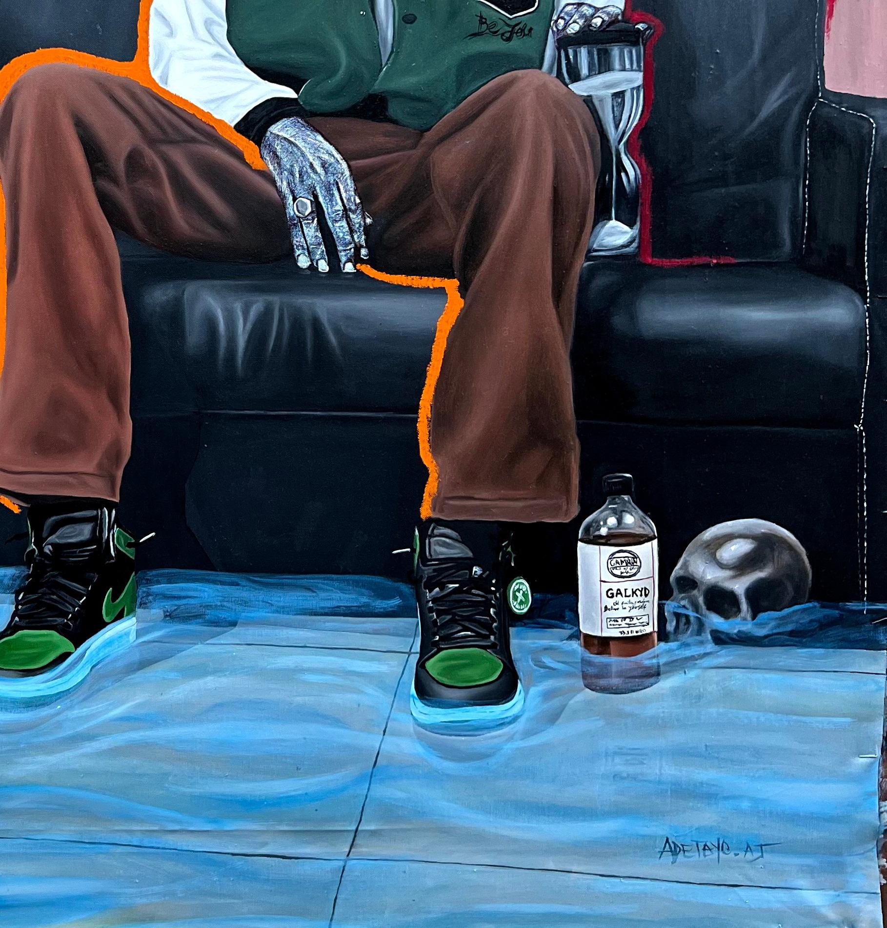 Ocean of Conversations, I Wonder What Speaks Beneath - Contemporary Painting by Adeniyi Joshua Adetayo