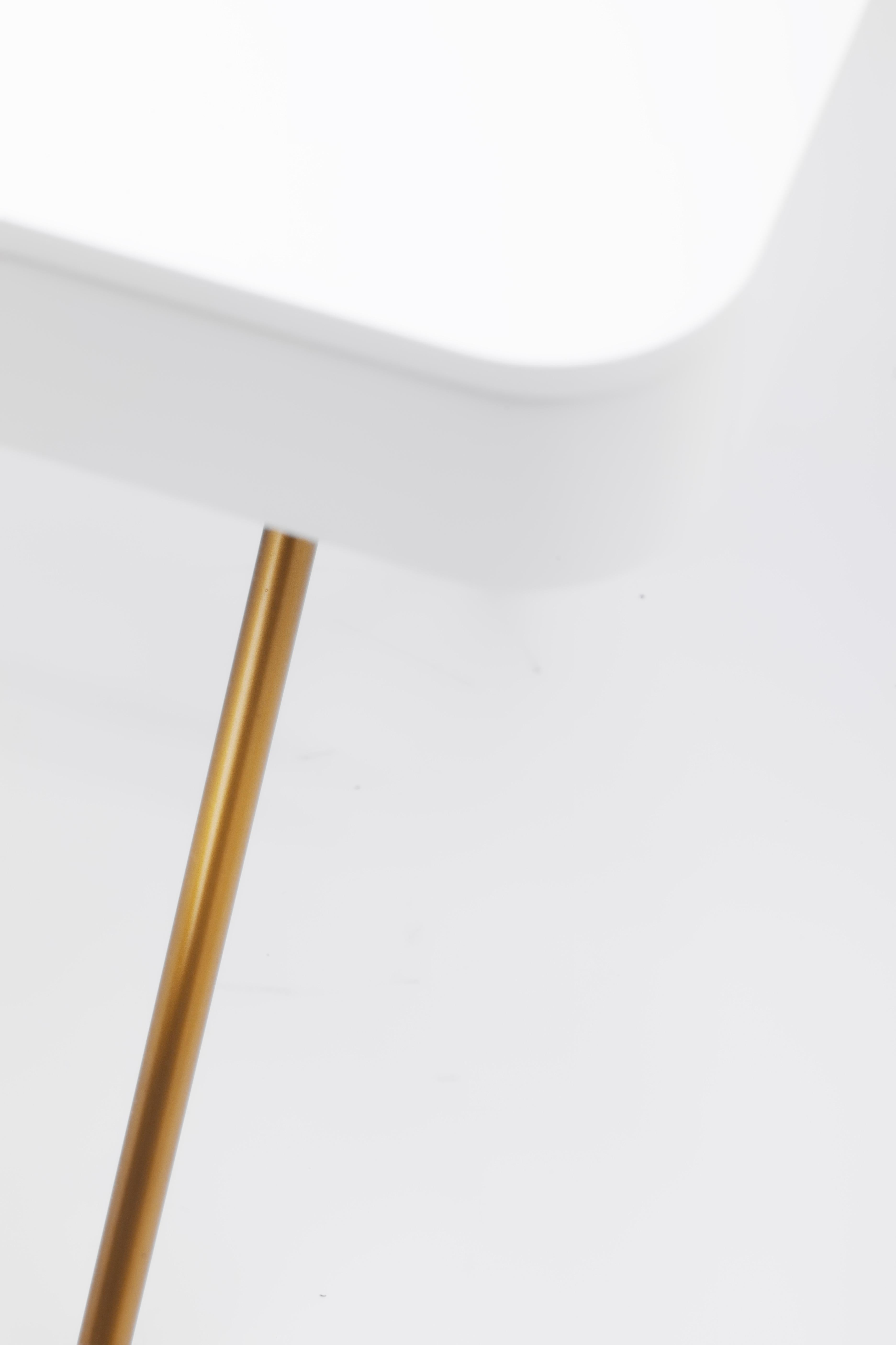 Adentro Cosimo Desk design Marco Zanuso jr White Matt  top & golden base.  For Sale 3