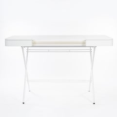 Adentro Cosimo Desk design Marco Zanuso jr White Matt  top & white base.