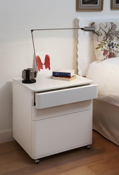 Adentro Cosimo Storage M by Marco Zanuso jr. white matt lacquered & chrome