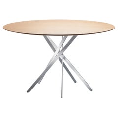 Adentro IKI dining table by Marco Zanuso jr. Natural Oak top & white base