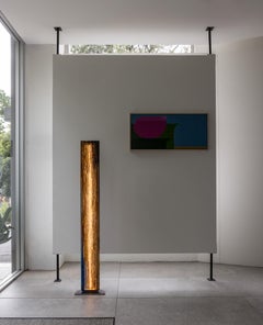 ADesignStudio Contemporary Jagged Edge Leadlight Lampada da terra a colonna in vetro Ambra