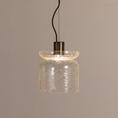 ADesignStudio Crackle S5 Pendant Light Hand-Blown Glass with Concealed LED