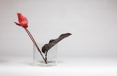 ADesignStudio Vaso Crackle V3 Soffiato a mano Scultura in vetro riciclato