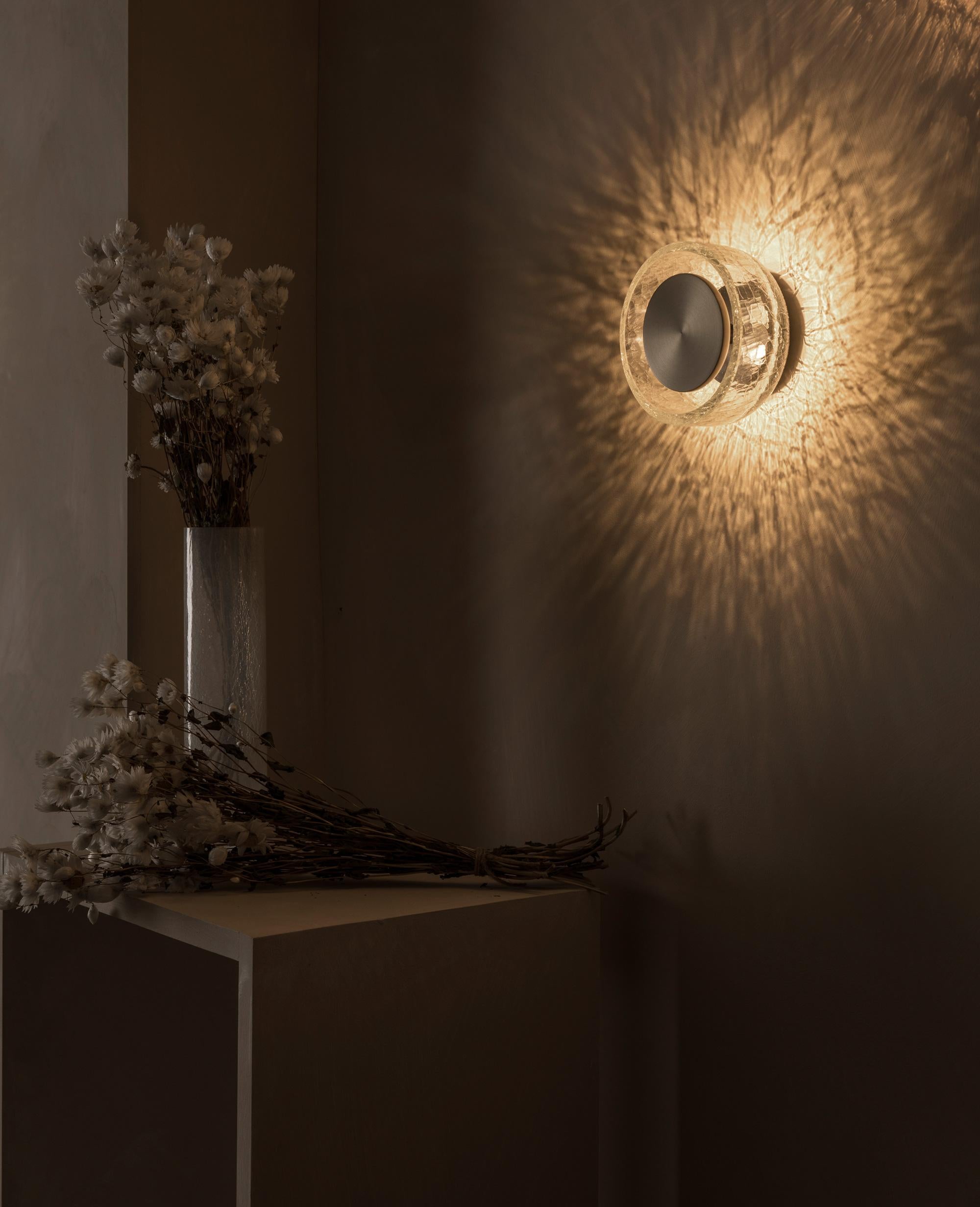 Aluminum ADesignStudio Crackle W1 Wall Light For Sale