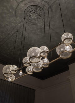 AND LightStudio Eon 11 Lustre en verre craquelé soufflé à la main Deux canaux d'éclairage