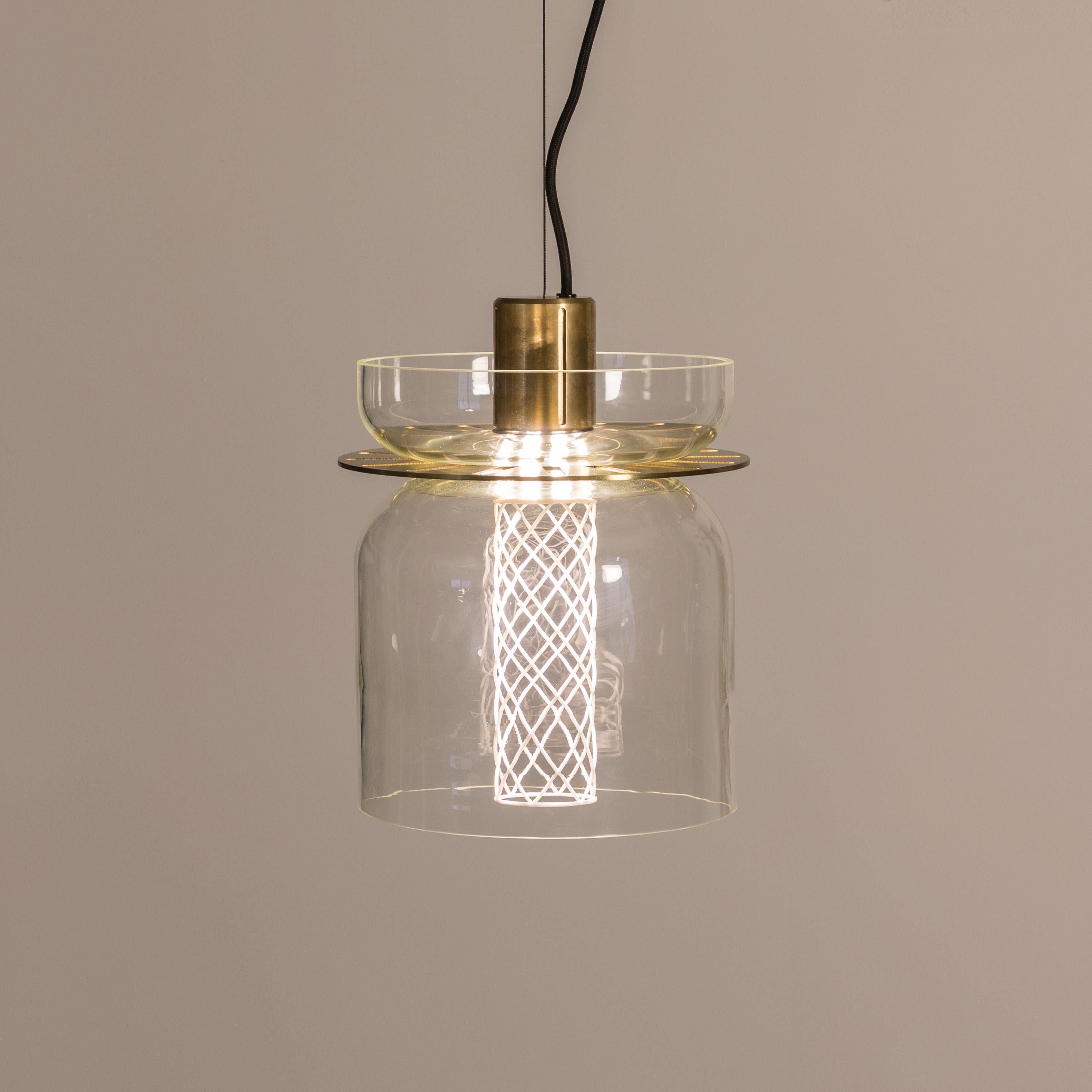 Modern ADesignStudio Greenway S5 Pendant Light Nautical Form with Acrylic Diffuser For Sale