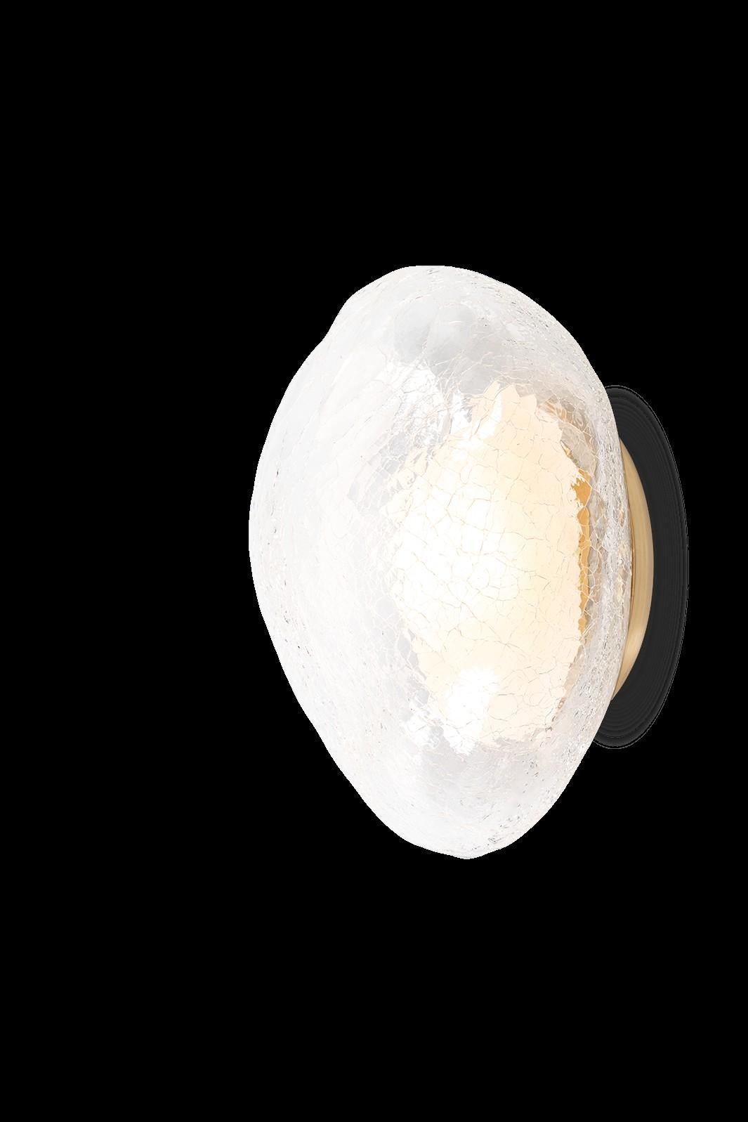 Polished ADesignStudio Roe W2 Sculptural Hand-Blown Glass Wall Light For Sale