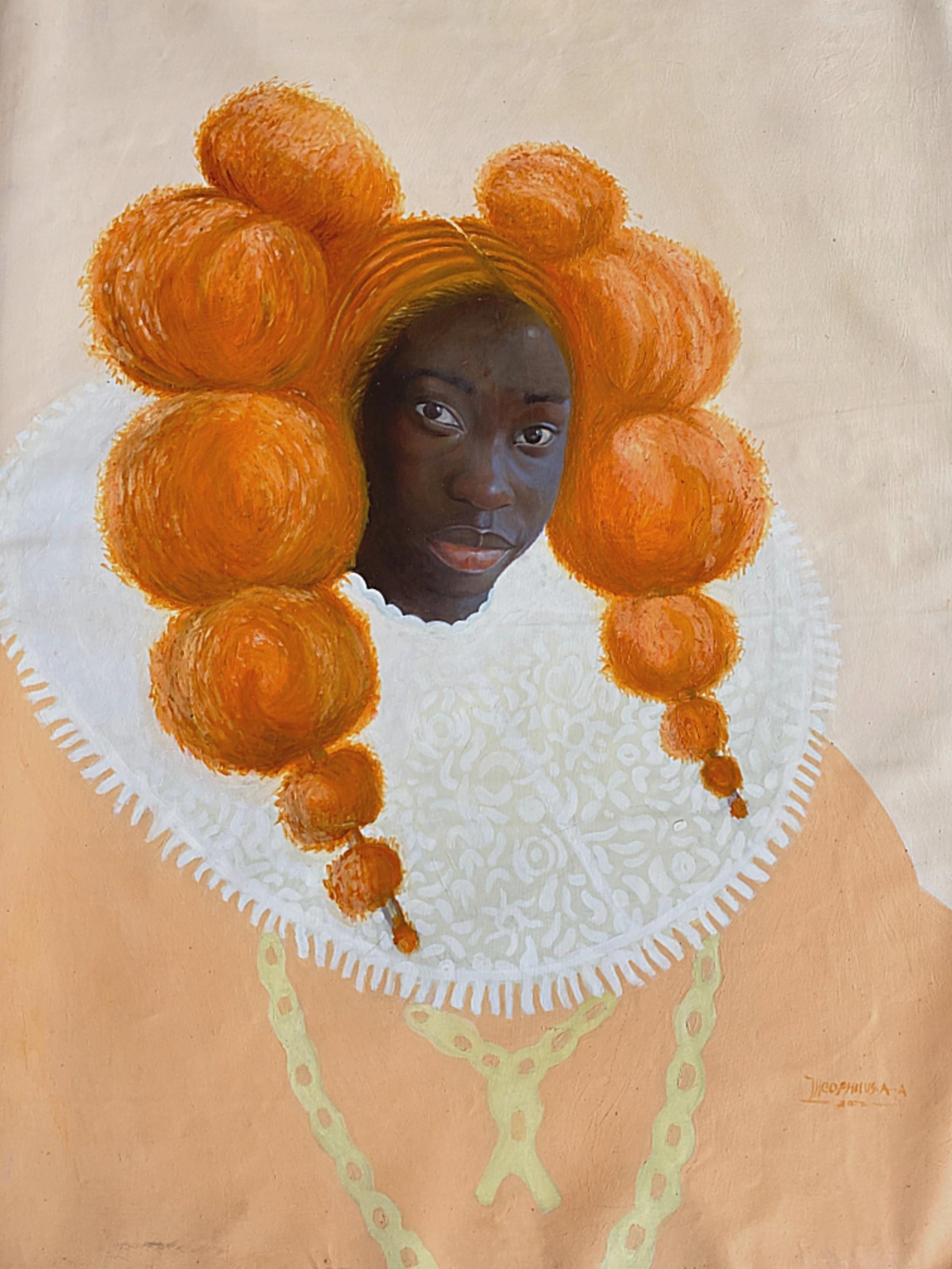 Adewuyi Theophilus Portrait Painting - Orange Blossom