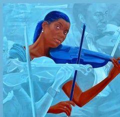 Rhythm and Blues -21st Century, Contemporary, Figurative, Africa Women, Musical
