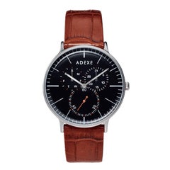 Adexe Stainless Steel They Brown Silver Black Japanese Movement Watch