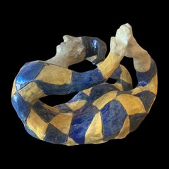 Acrobat Young Male  Figurative Art Glazed Ceramic Sculpture 1 of 1 by Adi