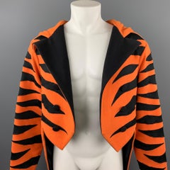 ADIDAS by JEREMY SCOTT Size L Orange & Black Tiger Cotton Hooded Jacket