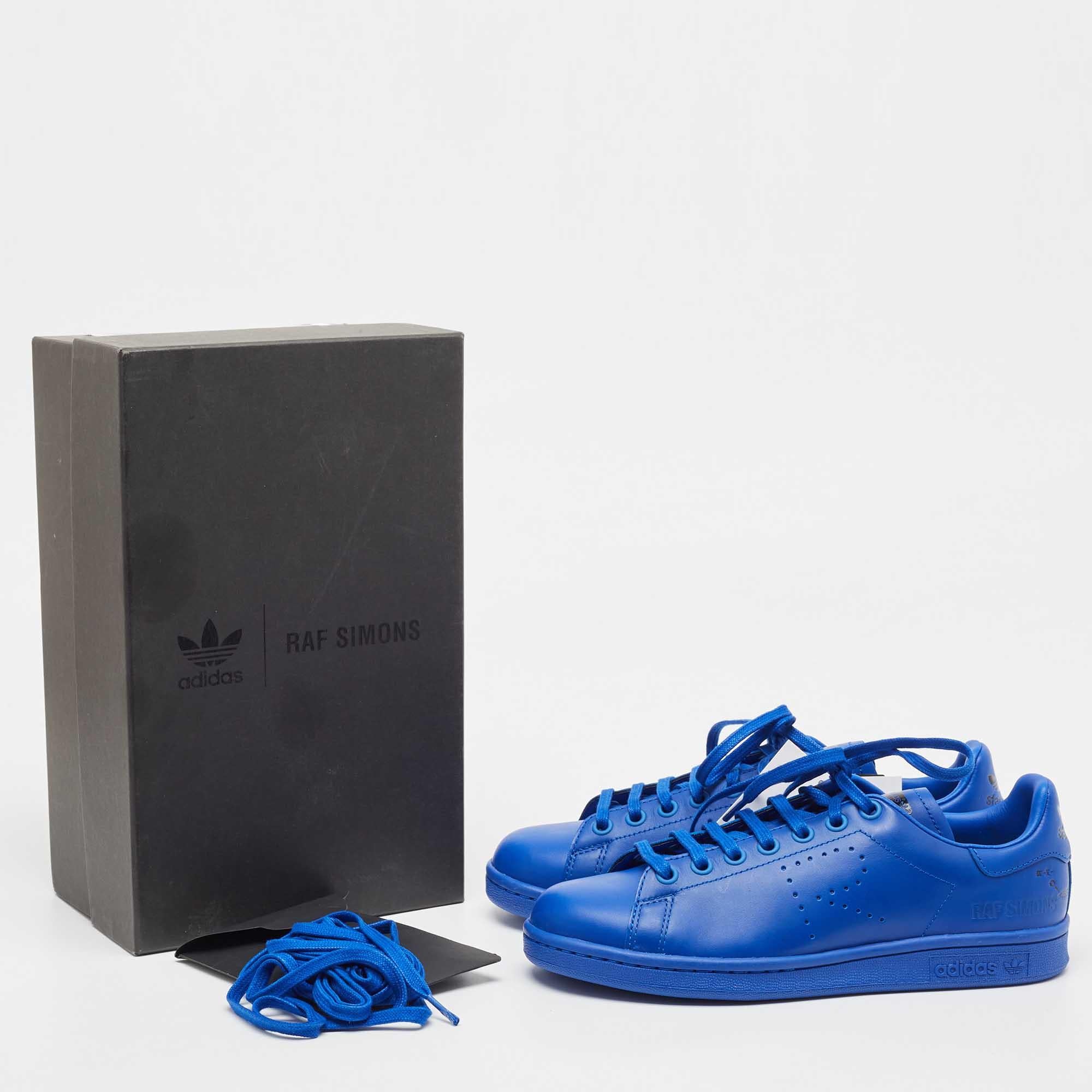 Adidas By Raf Simons Blue Leather Stan Smith Sneakers Size 38 6