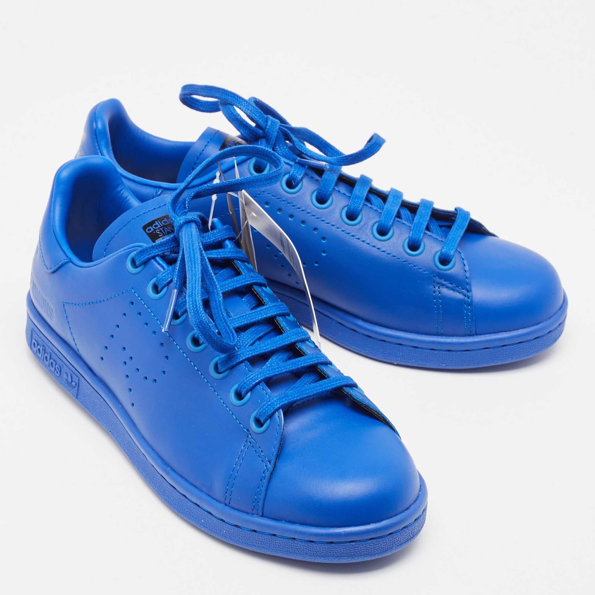 Men's Adidas By Raf Simons Blue Leather Stan Smith Sneakers Size 38