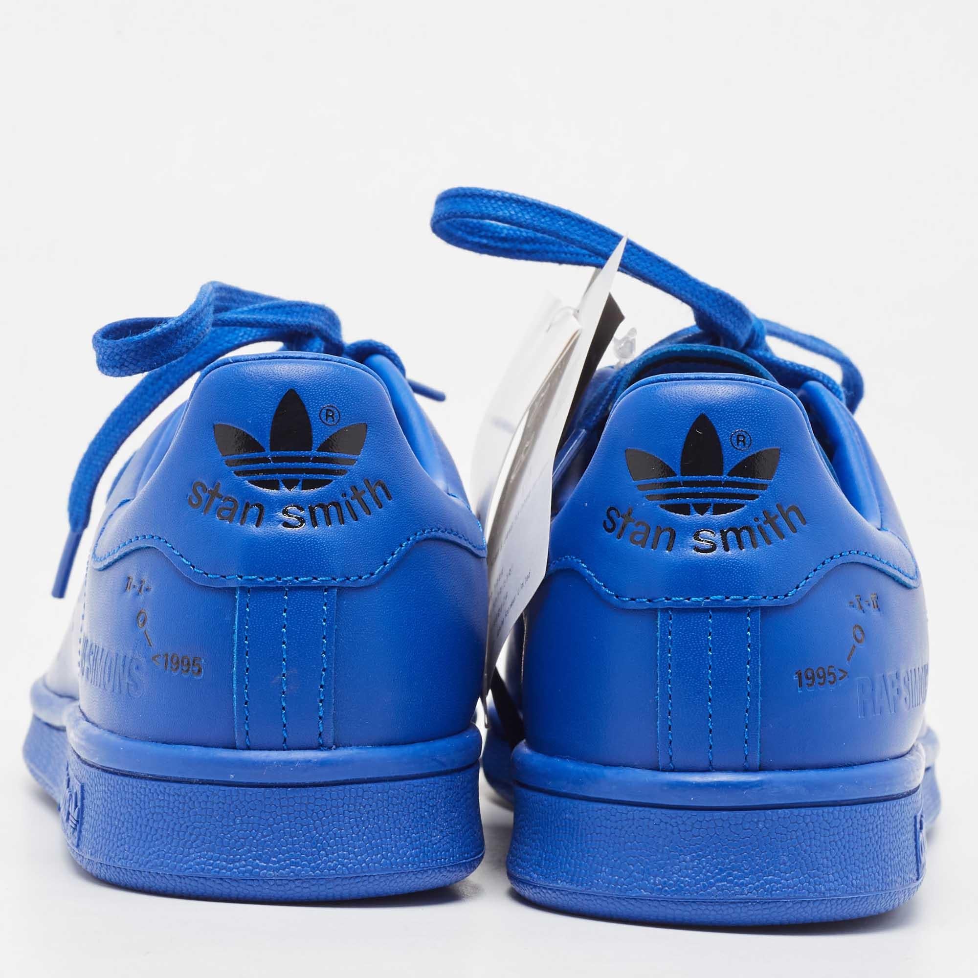 Adidas By Raf Simons Blue Leather Stan Smith Sneakers Size 38 1