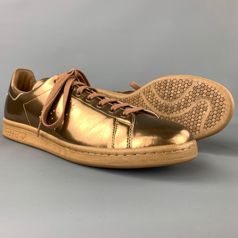 ADIDAS by RAF SIMONS Size 12 Copper Leather Lace Up Stan Smith Sneakers For  Sale at 1stDibs