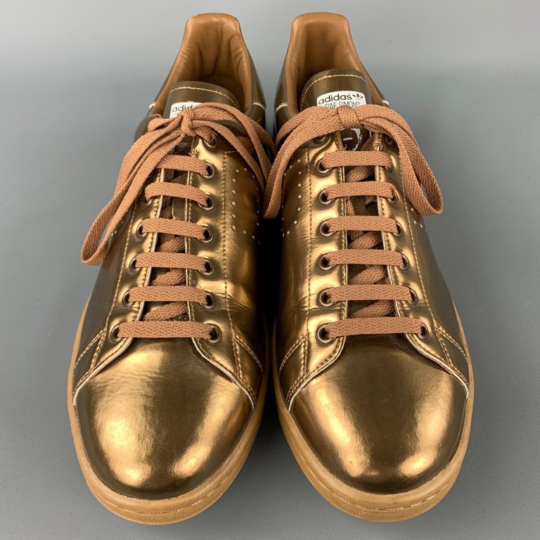 ADIDAS by RAF SIMONS Size 12 Copper Leather Lace Up Stan Smith Sneakers For  Sale at 1stDibs