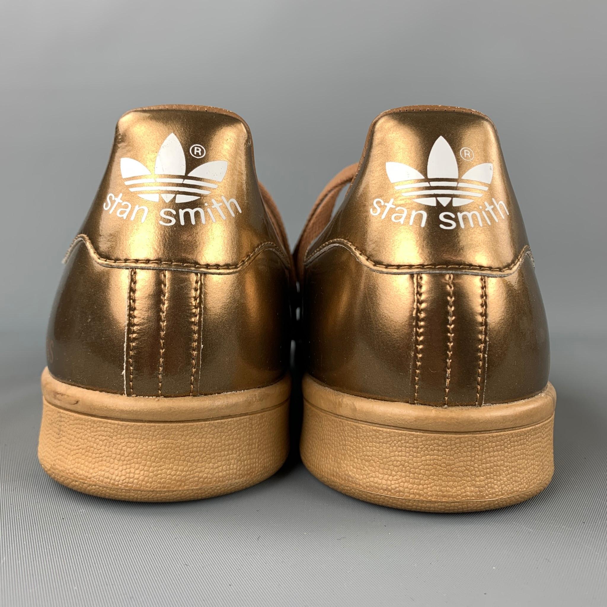 ADIDAS by RAF SIMONS Größe 12 Kupferleder-Sneakers mit Schnürung von Stan Smith Herren