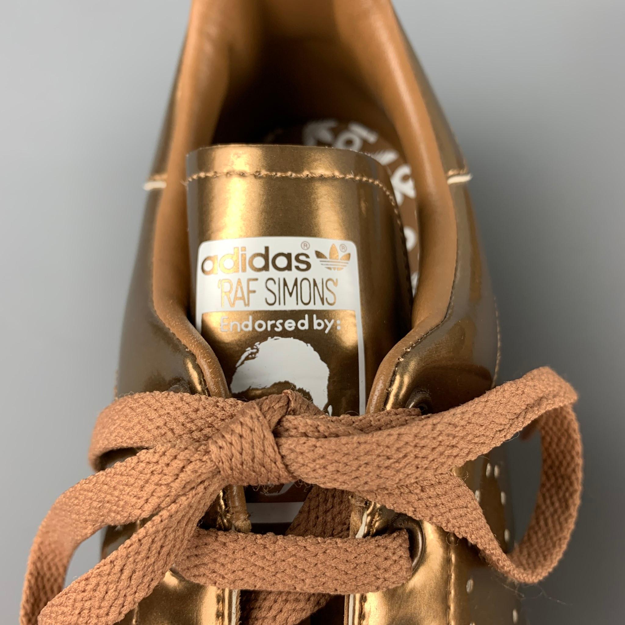 ADIDAS by RAF SIMONS Größe 12 Kupferleder-Sneakers mit Schnürung von Stan Smith 1