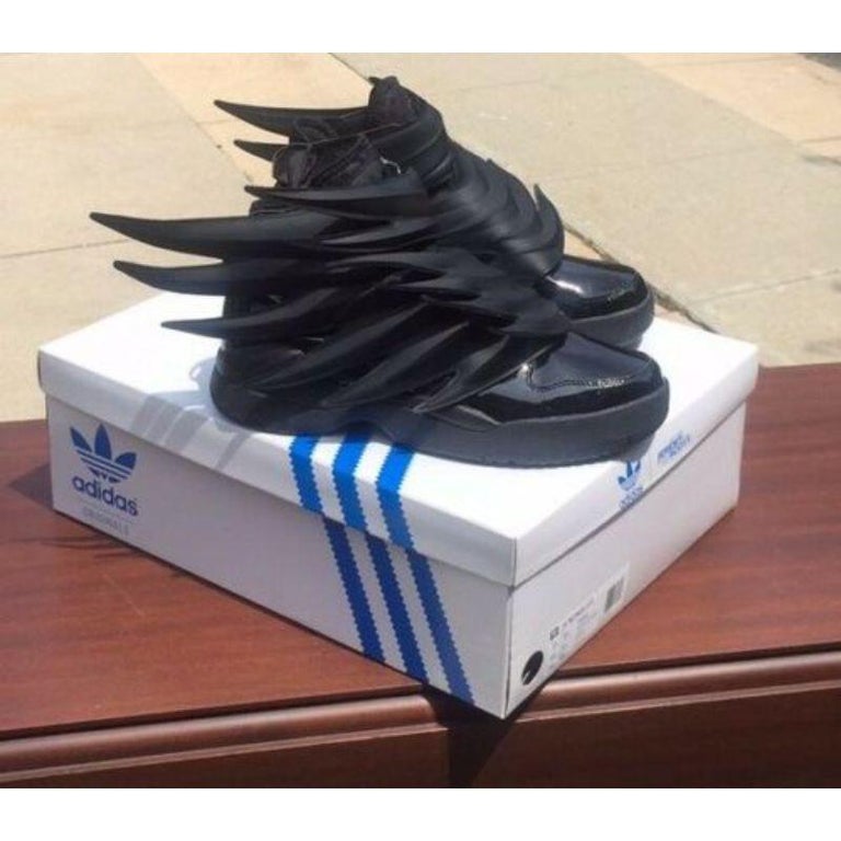 Adidas Jeremy Scott Wings 3.0 Black Dark Knight Batman Shoes Womens SZ 6  NWB For Sale at 1stDibs
