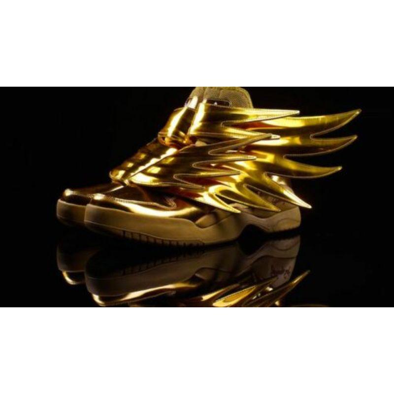 Men's Adidas Jeremy Scott Wings 3.0 Metallic Gold Batman Shoes SZ 4 100% Authentic For Sale