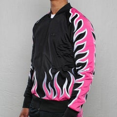 Adidas Originals x Jeremy Scott Black Pink Flames Track Top Zipped Jacket