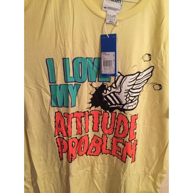 Adidas Originals x Jeremy Scott JS I Love My Attitude Problem Wings T-shirt XL 
 
Additional Information:
Material: Cotton Blend 
Color: Multi-Color/Yellow
Pattern: I love my attitude Problem Wings
Style: Graphic Tee
Size: XL
100%