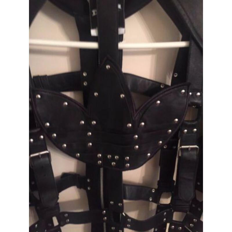 Adidas Originals x Jeremy Scott JS Unisex Bondage Cage Leather Black Jacket LMT! For Sale 3