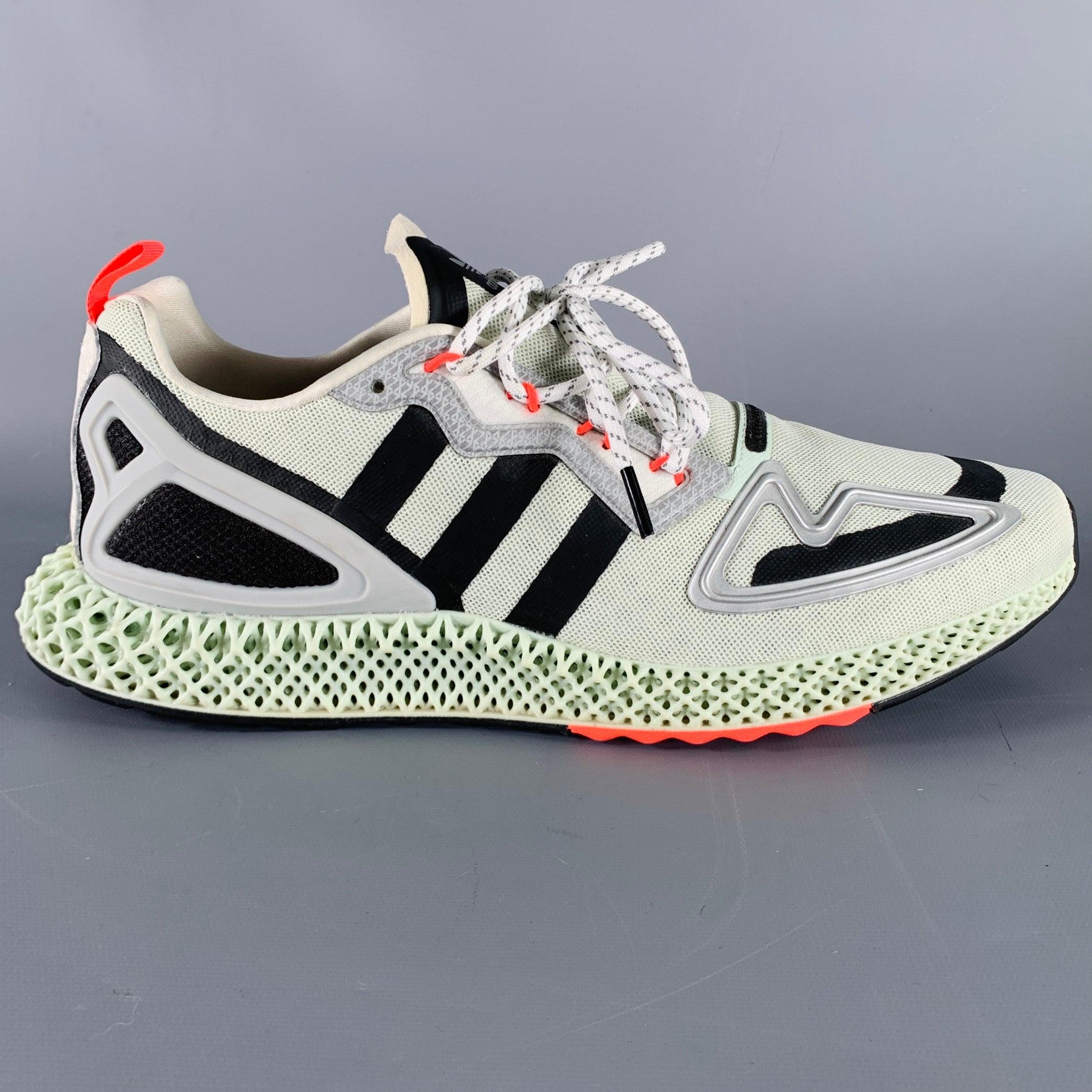Baskets ADIDAS
dans un
Ce modèle en nylon vert et noir présente un style color block, une semelle texturée épaisse et une fermeture à lacets.Très bon état d'occasion. Signes mineurs d'usure. 

Marqué :   11Semelle d'usure : 12 pouces  x 4,25 pouces 