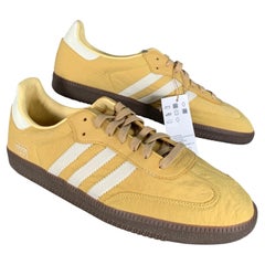 ADIDAS Size 11 Yellow White Brown Stripe Nylon Runner Sneakers