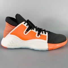 Baskets Adidas taille 11,5 Pro Vision orange, noir et blanc, en mesh