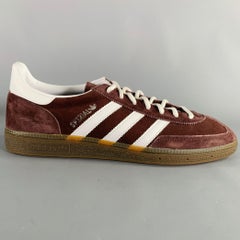 ADIDAS Taille 12 Brown White Solid Leather Lace-Up Sneakers