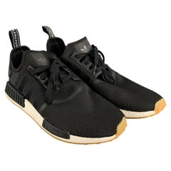 ADIDAS Size 13 Black Woven Nylon Lace Up Sneakers