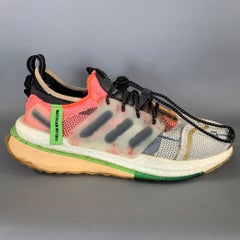 ADIDAS Size 9.5 White Multi Color Mixed Materials Lace Up Sneakers