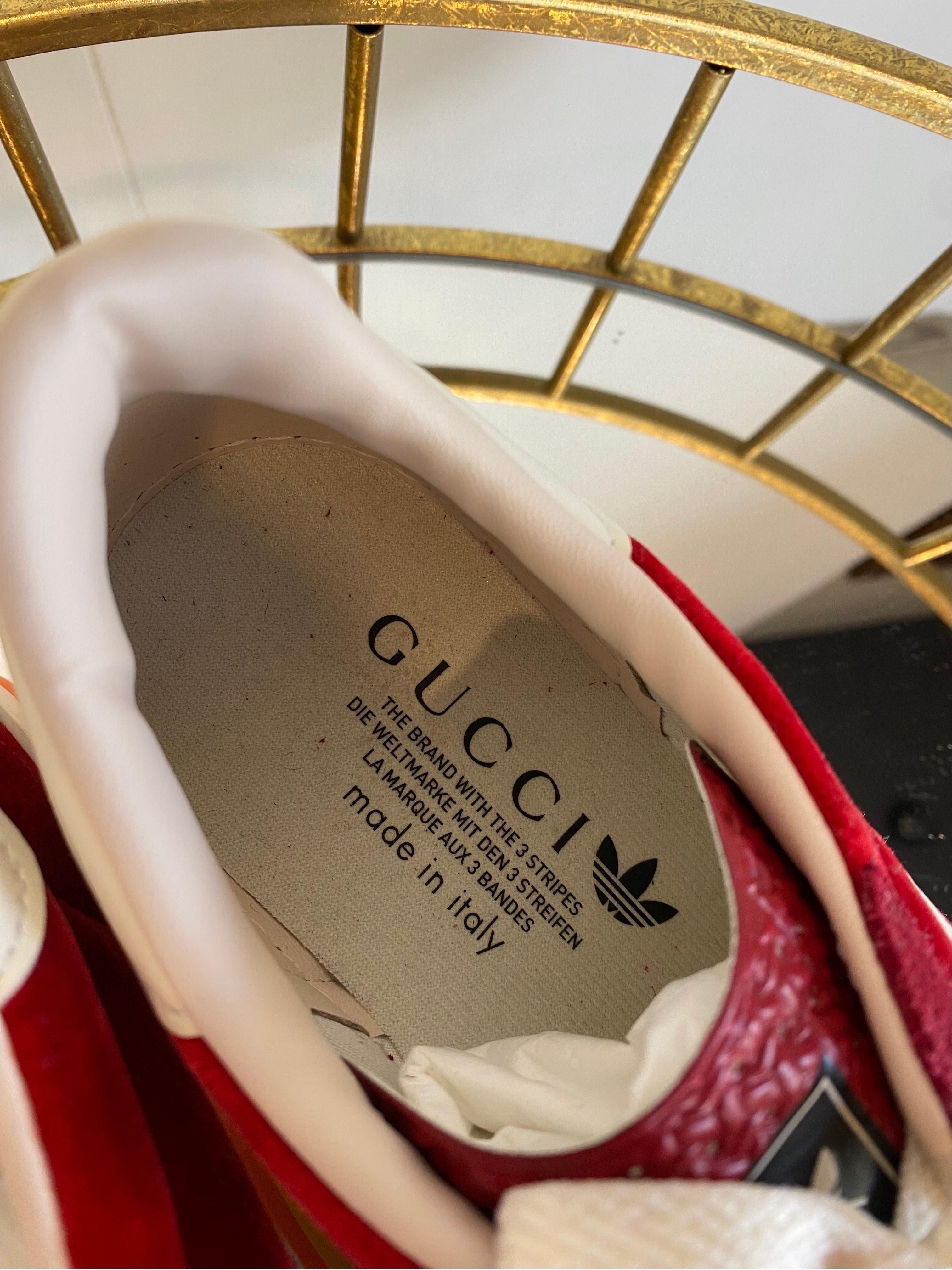 Adidas X Gucci Gazelle bordeaux et baskets arc-en-ciel Excellent état à Carnate, IT