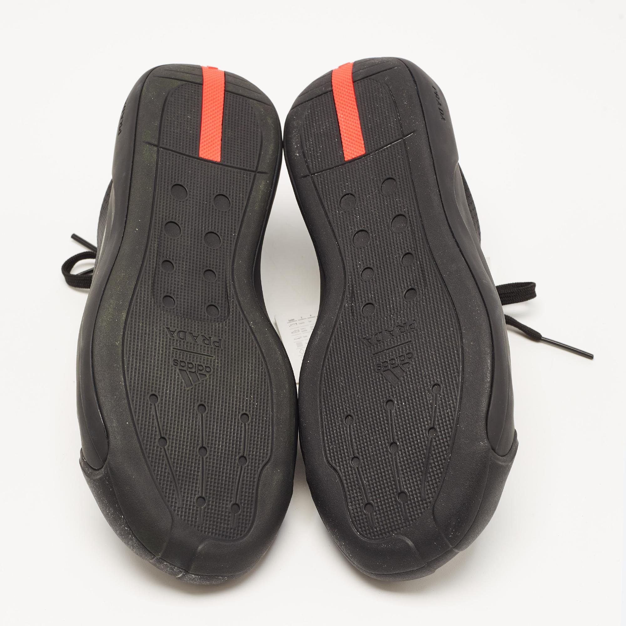 Adidas x Prada Black Mesh A+P Luna Sneakers Size 36 2/3 For Sale 2