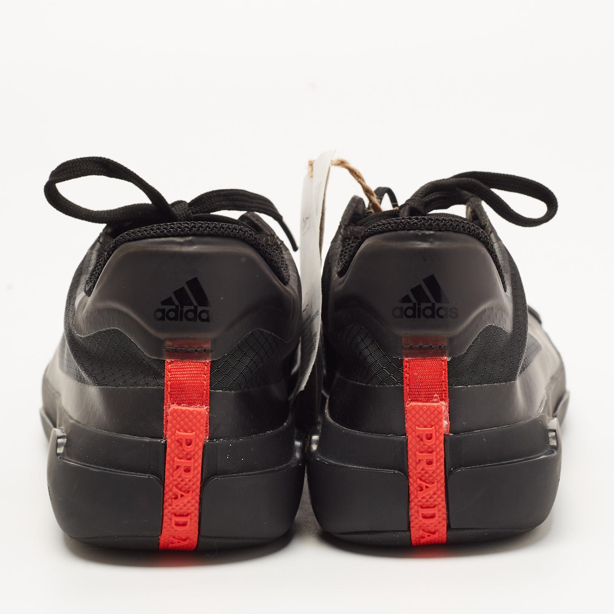 Adidas x Prada Black Mesh A+P Luna Sneakers Size 36 2/3 For Sale 3