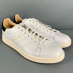 ADIDAS x STAN SMITH Size 9.5  White Perforated Leather Lace-Up Sneakers