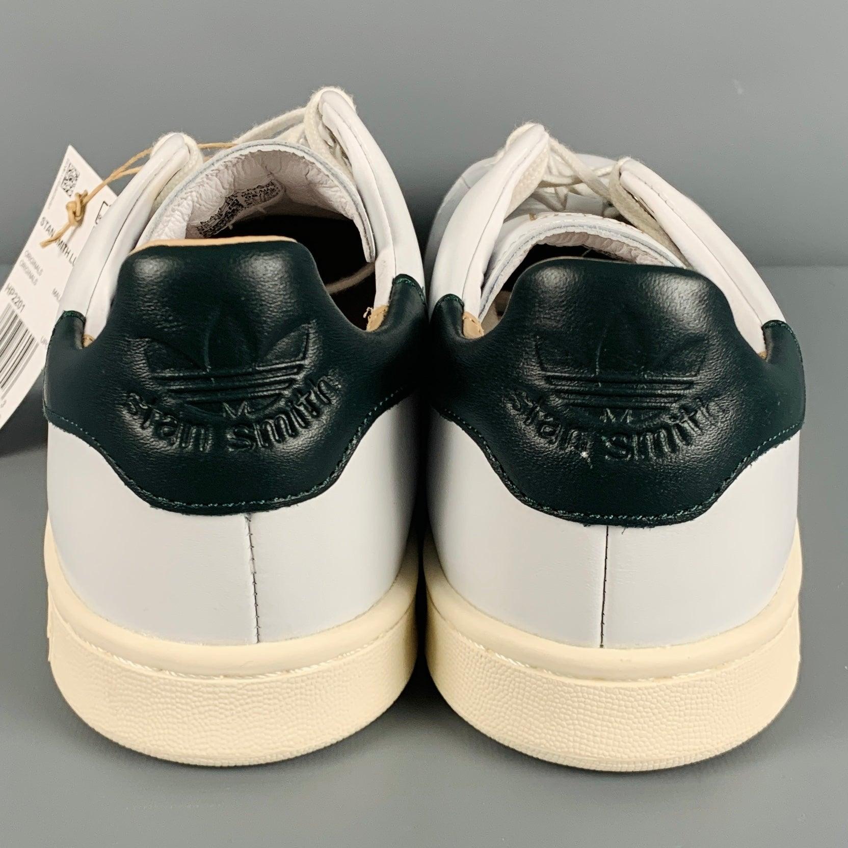 ADIDAS x STAN SMITH Size 9.5  White Perforated Leather Lace-Up Sneakers In Good Condition In San Francisco, CA