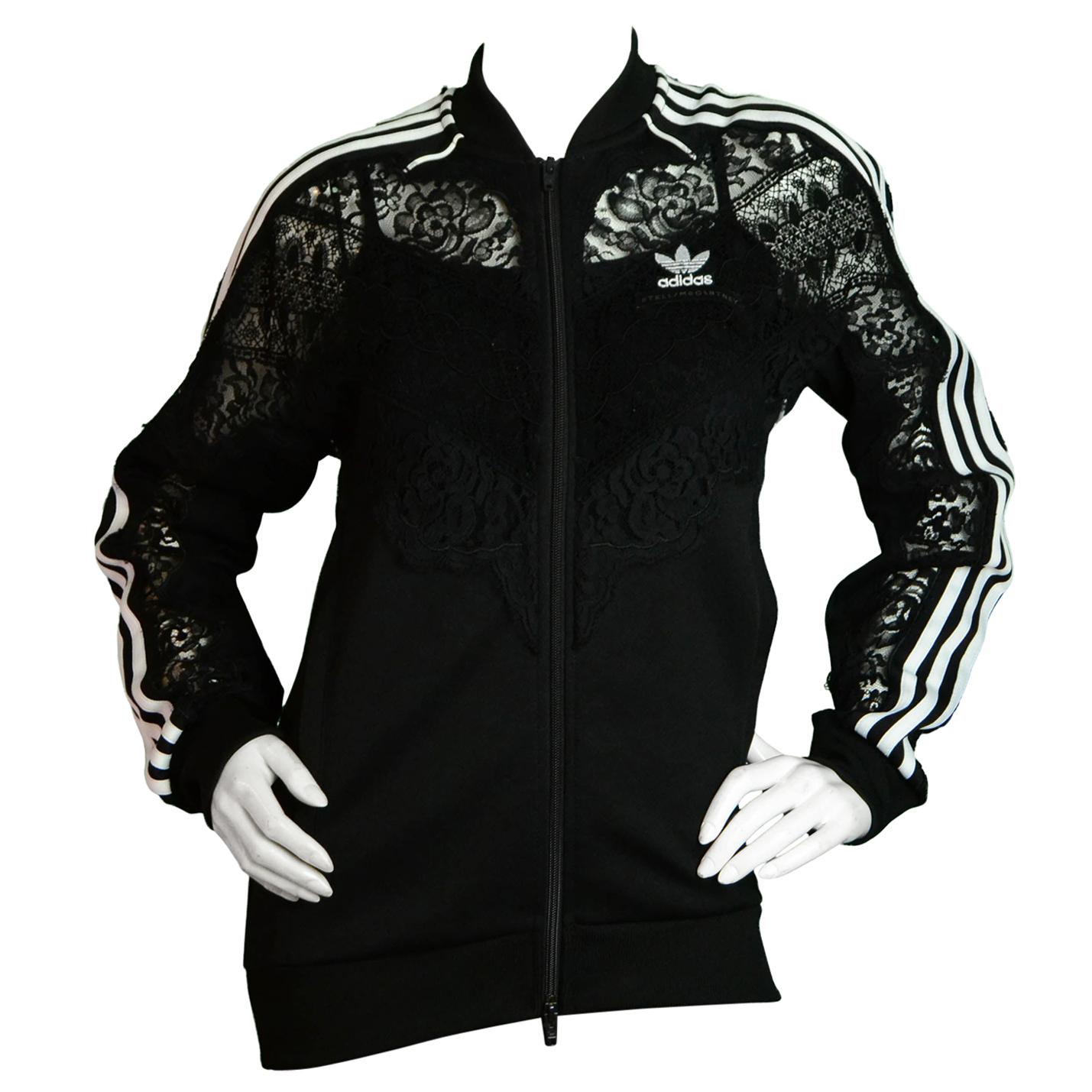 Adidas X Stella McCartney Track Jacket w/Lace Trim sz Small For Sale at  1stDibs | lace adidas jacket