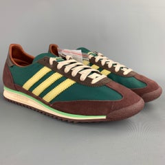 ADIDAS x WALES SL72 Size 9.5 Green & Brown Leather Lace Up Sneakers