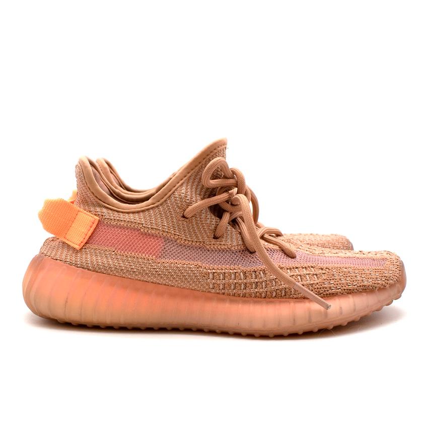 Adidas Yeezy Boost 350 V2 Sneakers in Clay

-Gorgeous nude and beige knit texture 
-Sheer pink detail to the sides
-Neon orange detail to the back 
-Iced effect rubber soles 
-Rubber soles for adherence 

Materials:
Main- textile
Lining- textile