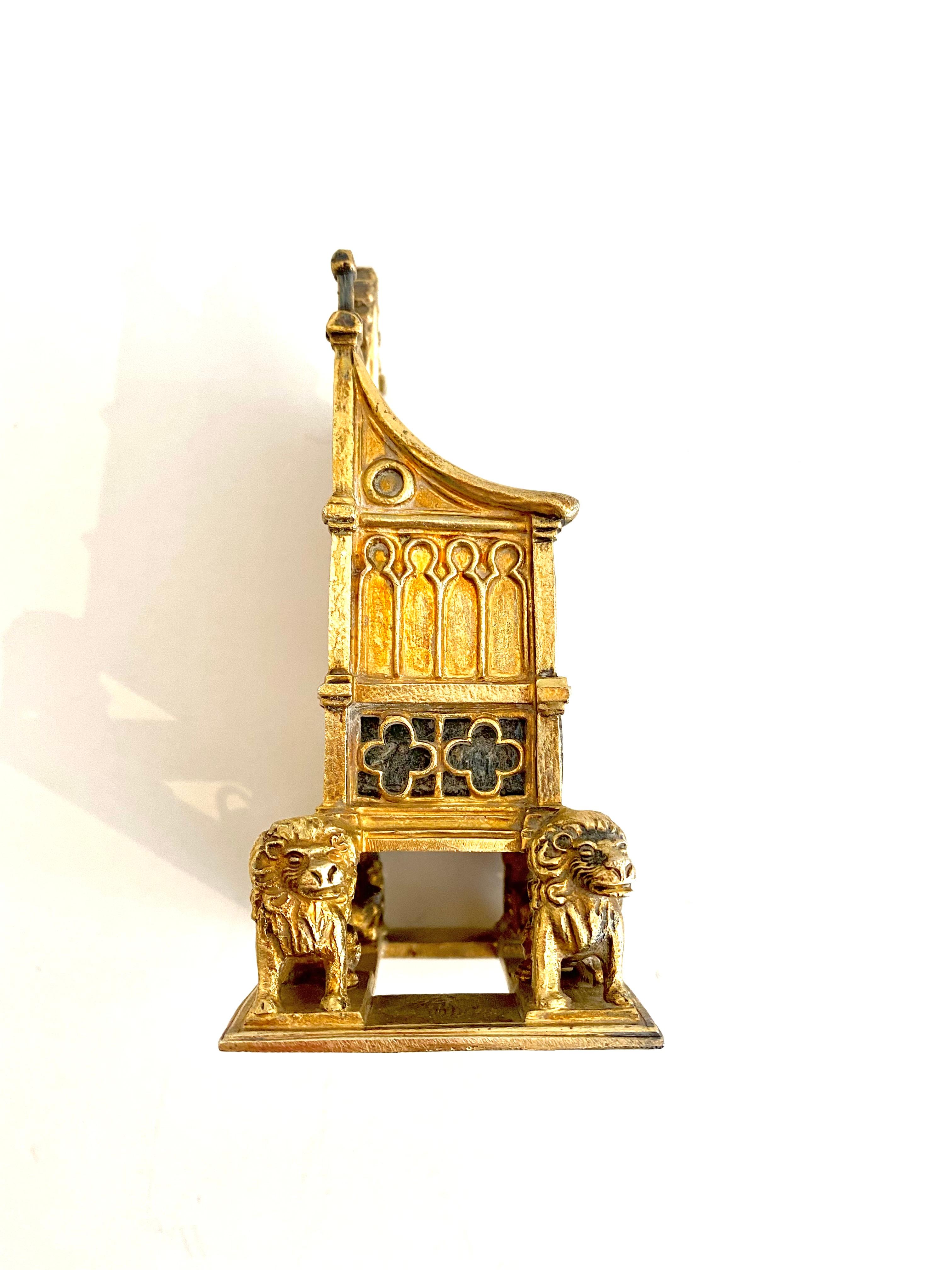 Sterling Silver Gilt Coronation Throne - Other Art Style Sculpture by Adie Bros