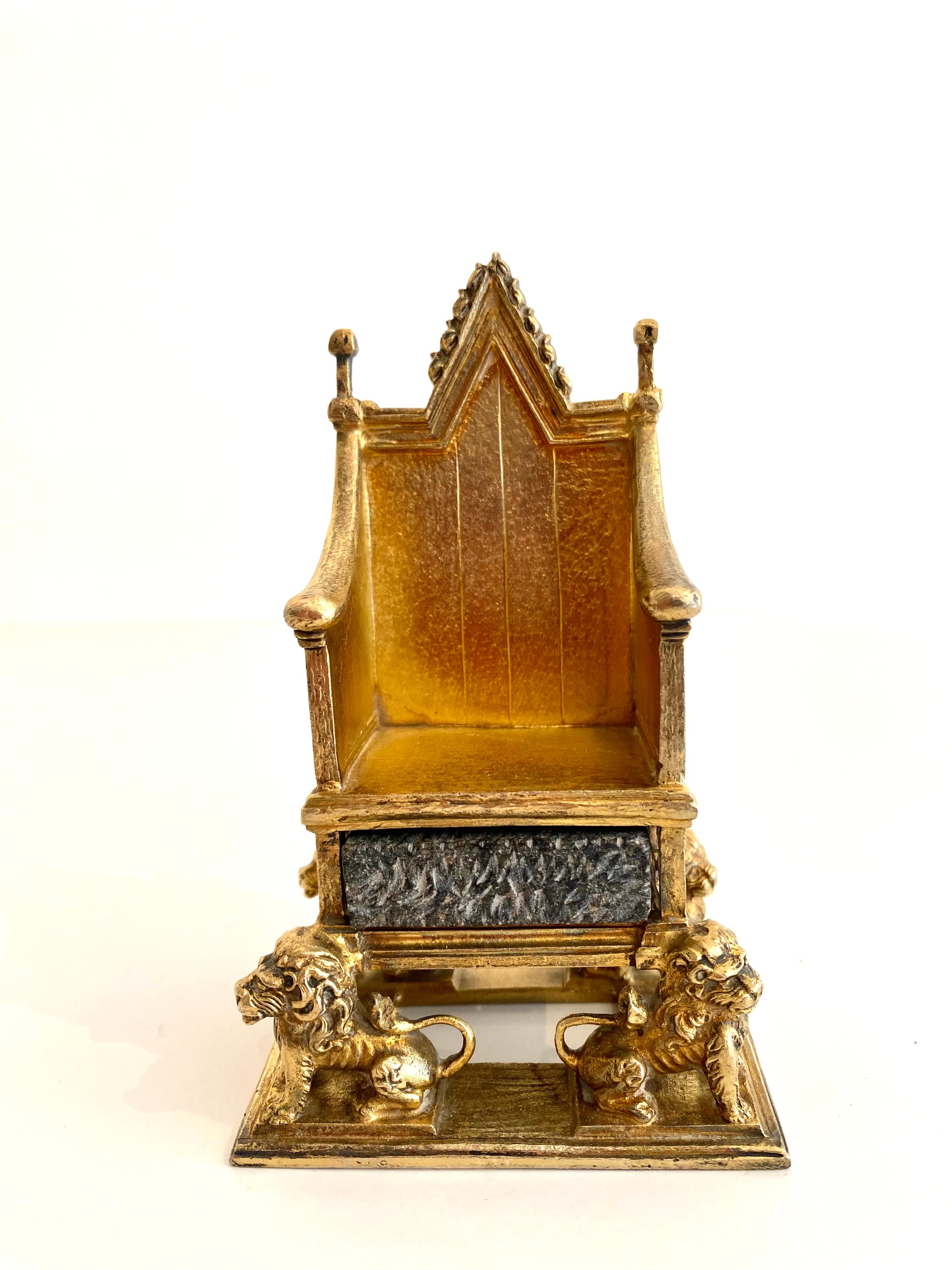 Sterling Silver Gilt Coronation Throne - Sculpture by Adie Bros