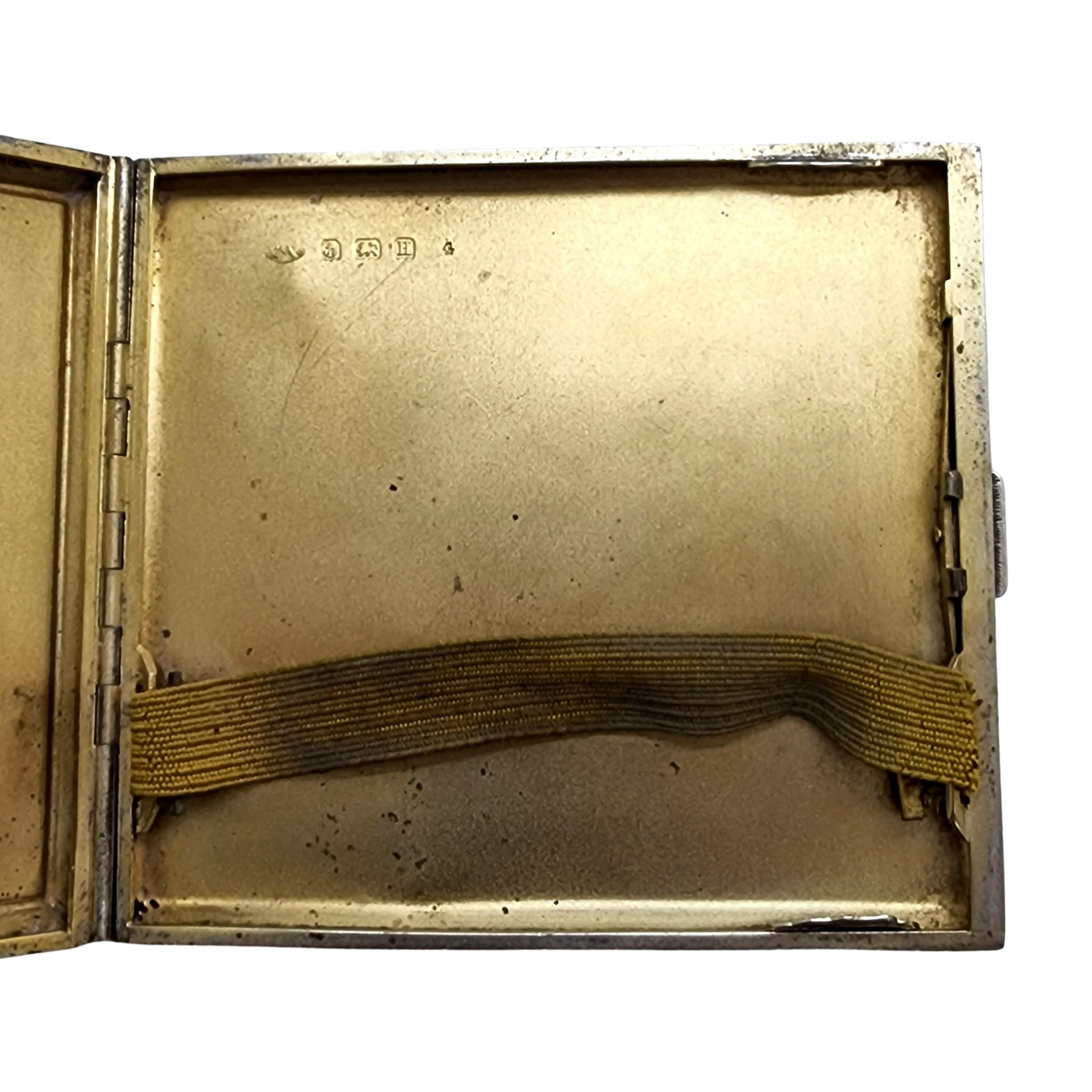 Adie Brothers Ltd Birmingham England Sterling Enamel Gold Vermeil Cigarette Case 2